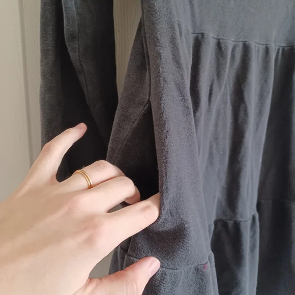 3 For $15 /Wild Fable Dark Gray, Black Long Sleeve Sweatshirt Dress with Pockets - Picture 2 of 9